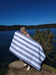 Amalfi Navy Signature Sand-Free Beach Towel