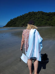 Calvi Sky Blue Signature Sand-Free Beach Towel