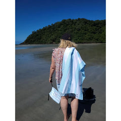 Calvi Sky Blue Signature Sand-Free Beach Towel Newlyfe