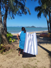 Amalfi Navy Signature Sand-Free Beach Towel