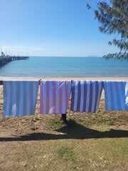 Calvi Sky Blue Signature Sand-Free Beach Towel