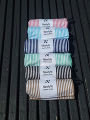 Santorini Black Signature Sand-Free Beach Towel