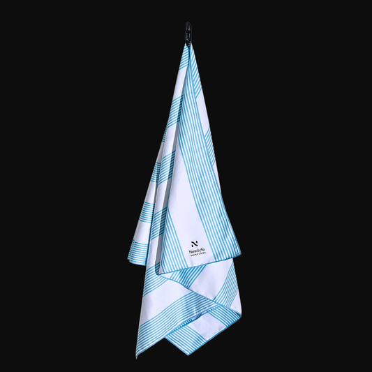 Calvi Sky Blue Signature Sand-Free Beach Towel
