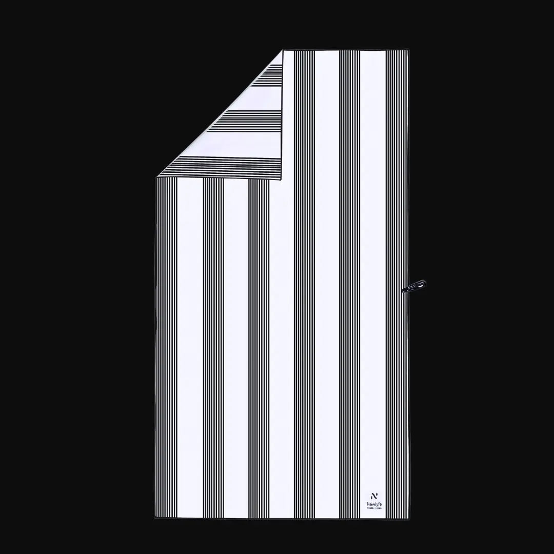 Santorini Black Signature Sand-Free Beach Towel Newlyfe