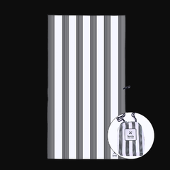 Santorini Black Signature Sand-Free Beach Towel