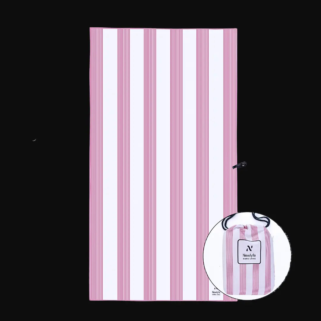 Sanur Pink Signature Sand-Free Beach Towel Newlyfe