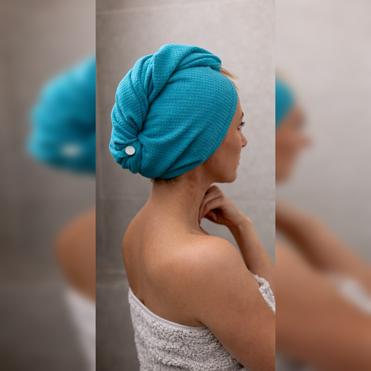 Teal Hair Towel Wrap