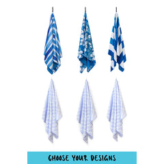 6 Pack Beach and Bath Towel Travel Bundle
