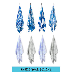 QUICK DRY BEACH AND BATH TOWEL BUNDLE 8 PACK