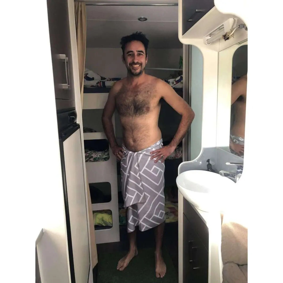 Men in bath towel