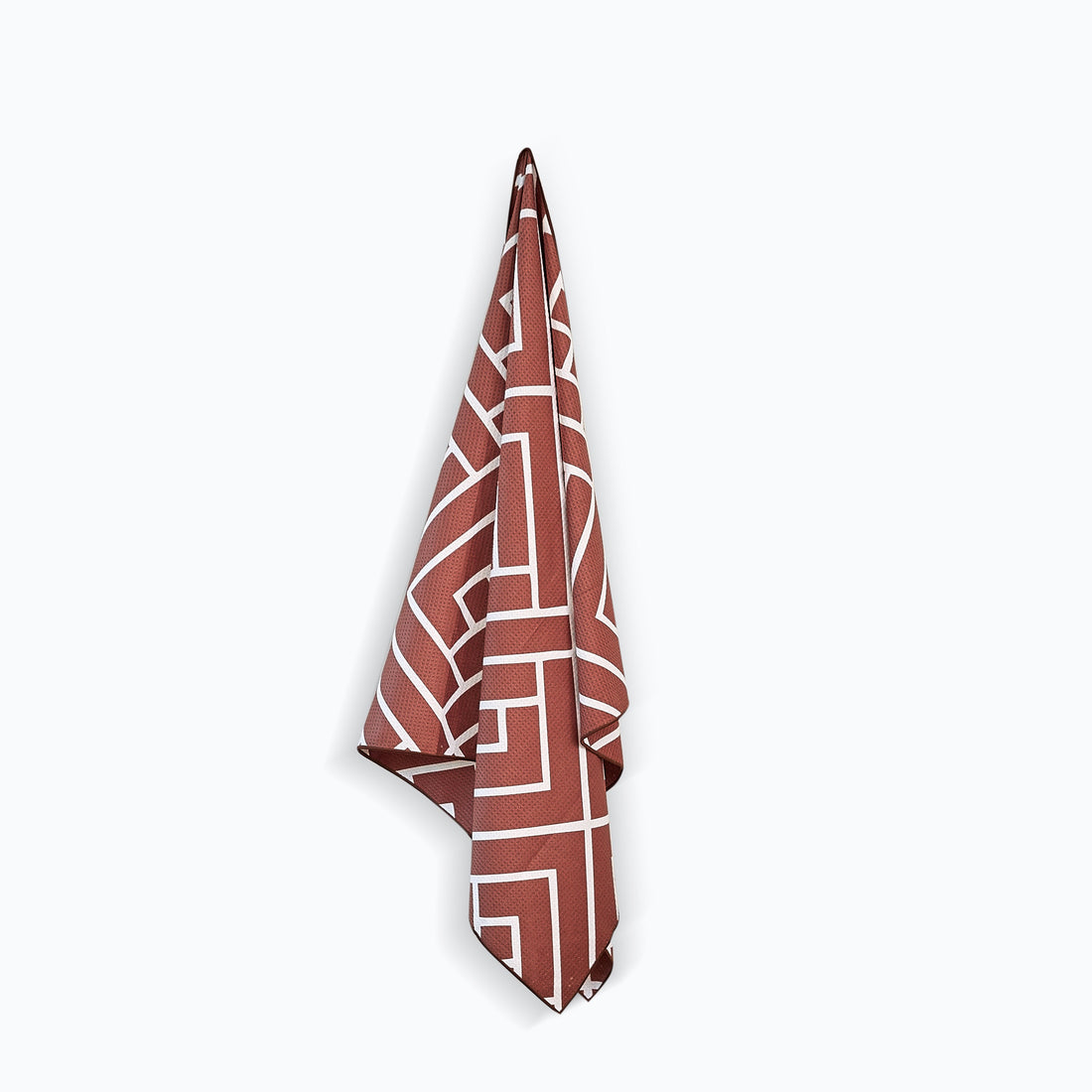 Rust Newlyfe waffle-weave bath towel hanging