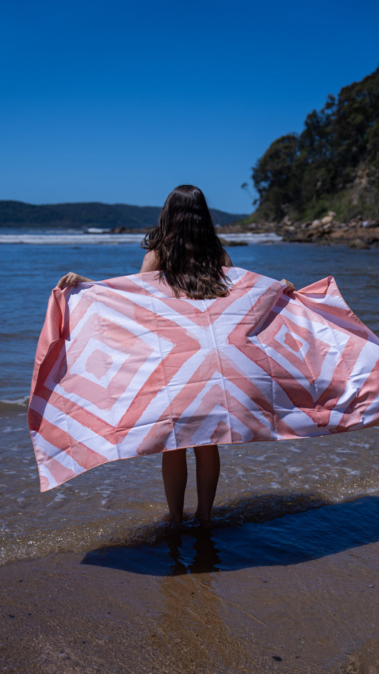 Coral Reef Large Beach Towel & Pouch