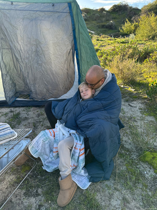 Puffy Camping Blanket, Blue