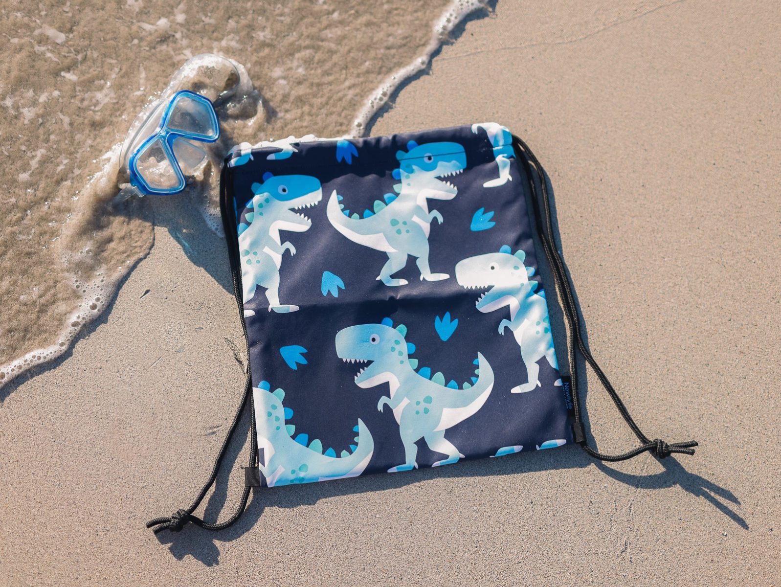 KIDS DRAWSTRING SWIM BAG - DINO