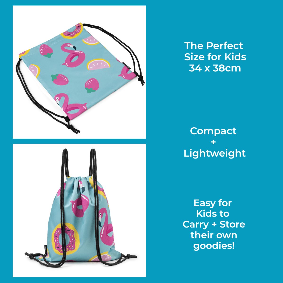 WaterProof Drawstring Swim Bags - Flamingo 5